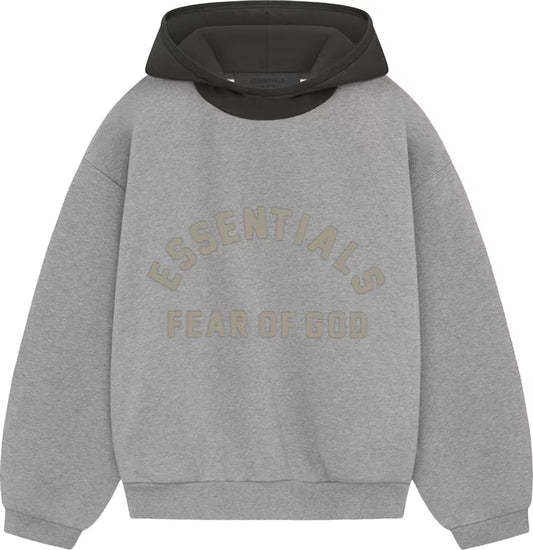 Fear of God Essentials Nylon Fleece Hoodie Dark Heather Oatmeal/Ink