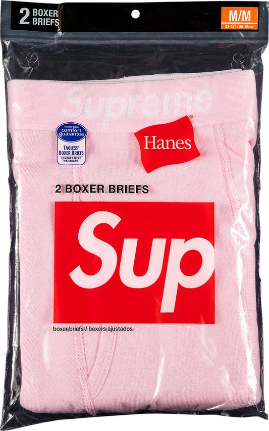 Supreme Hanes Boxer Briefs (2 Pack) Pink